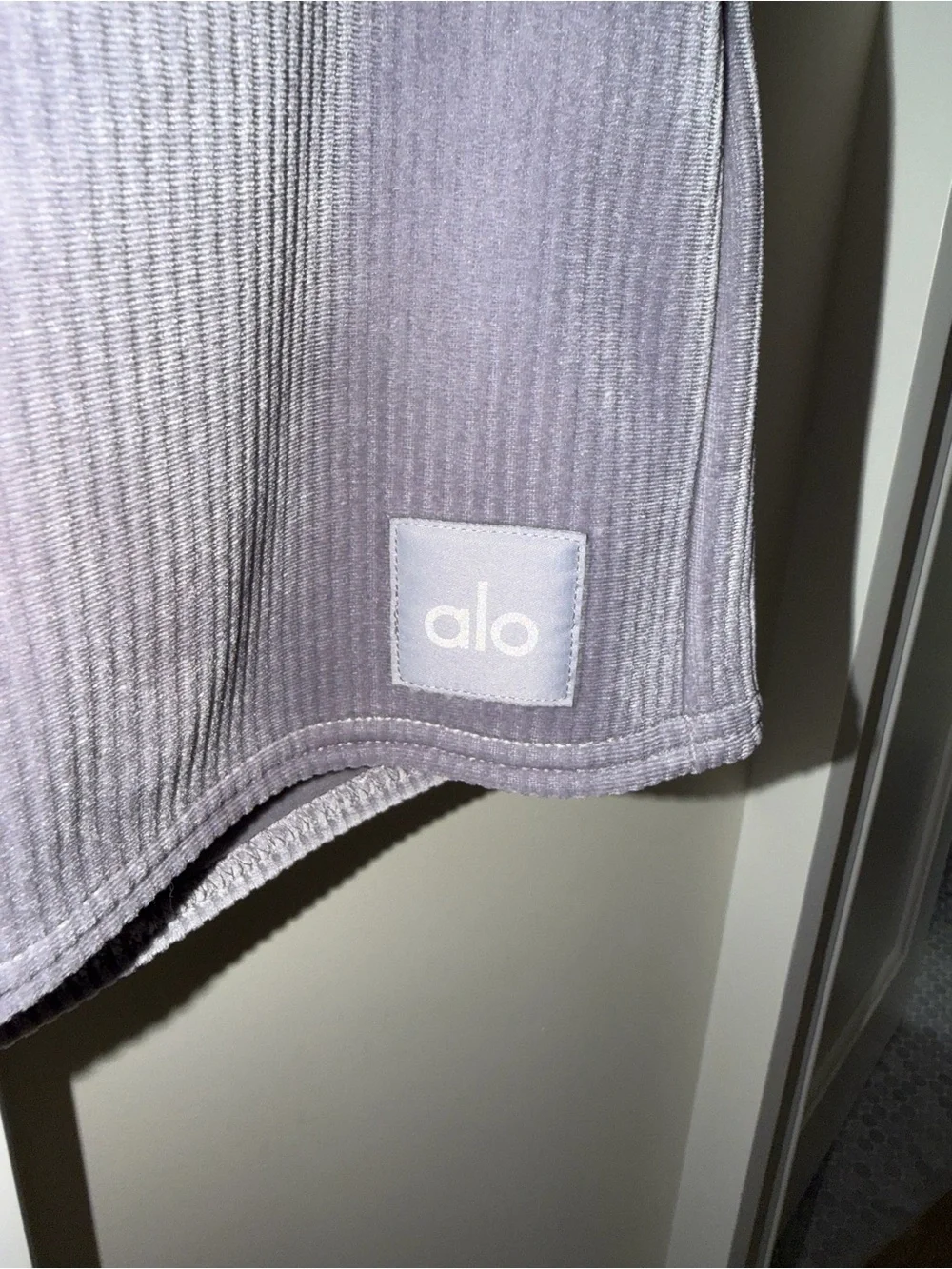 ALO Yoga Ribbed Corduroy Mini Skirt in Slate Gray Super Soft Comfy